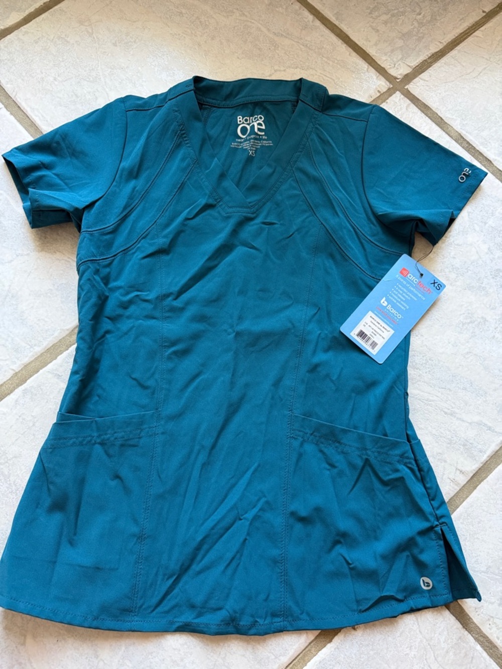 Barco One Women's Teal V-Neck Medical Scrub Top